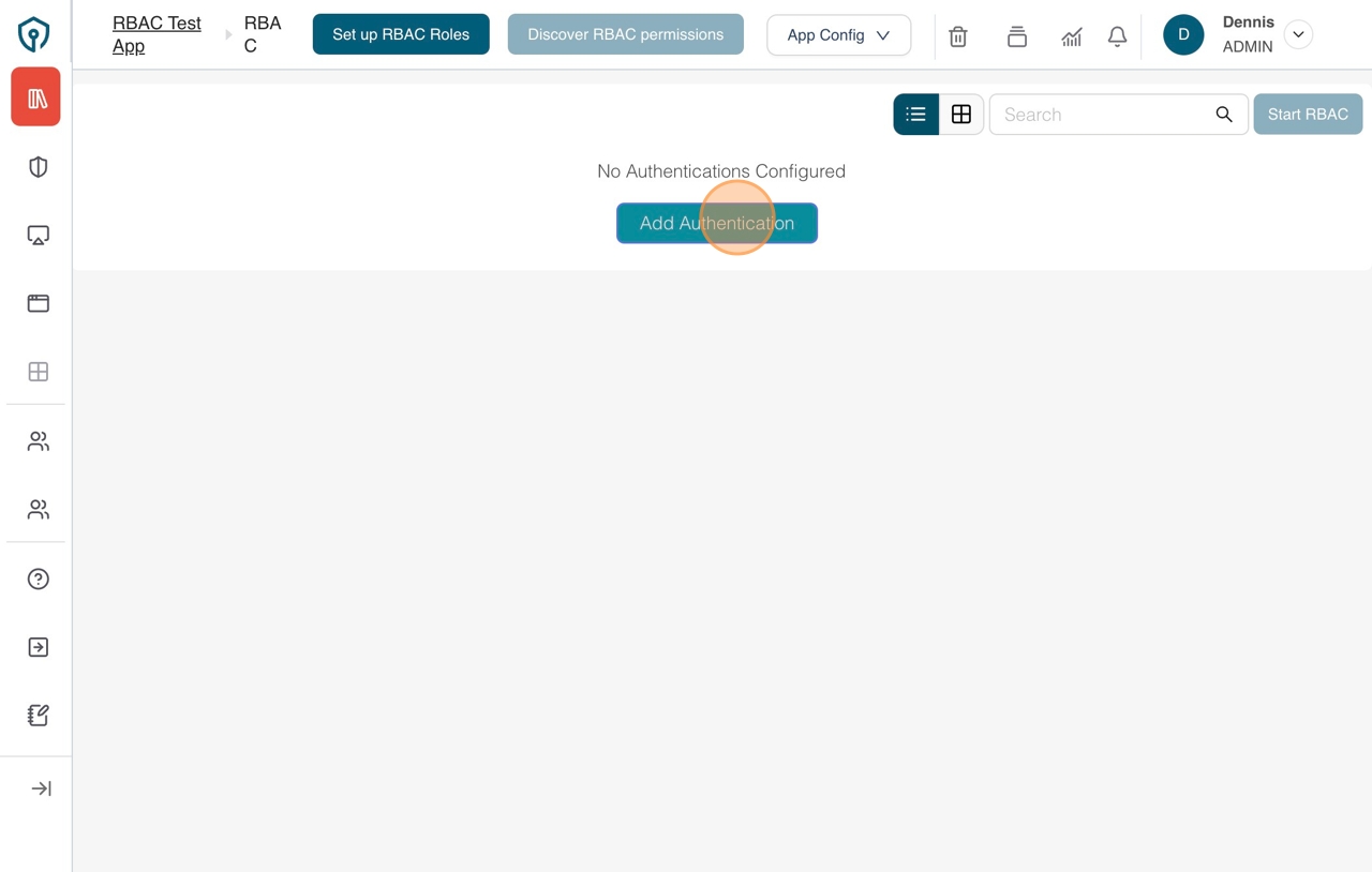Click Add Authentication