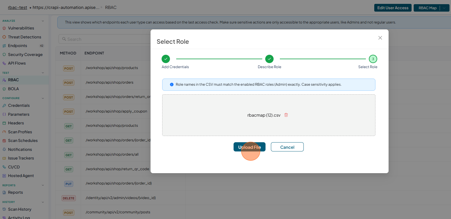 Click configure RBAC