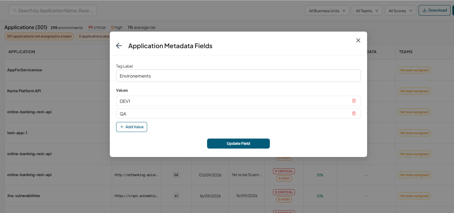 Manage fields