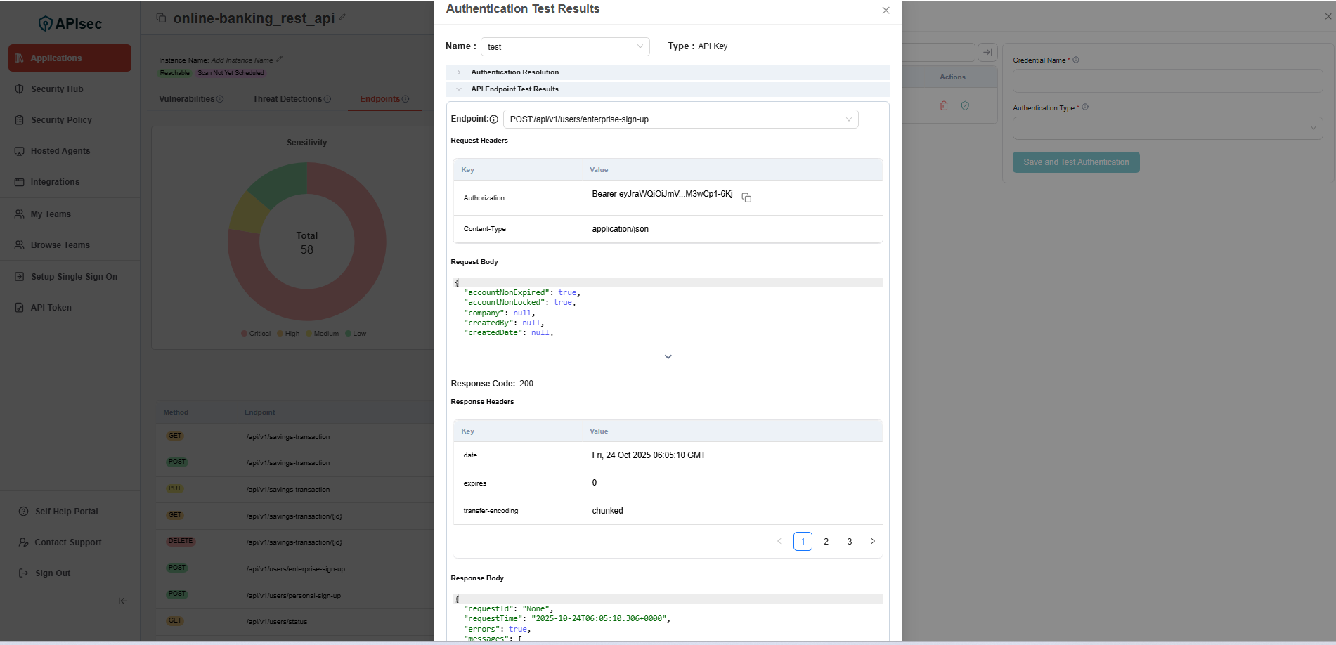 Check API Key aut is in Table