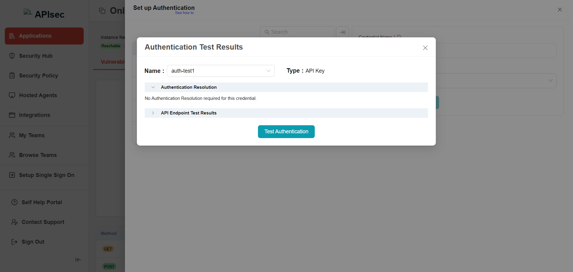 Check API Key aut is in Table
