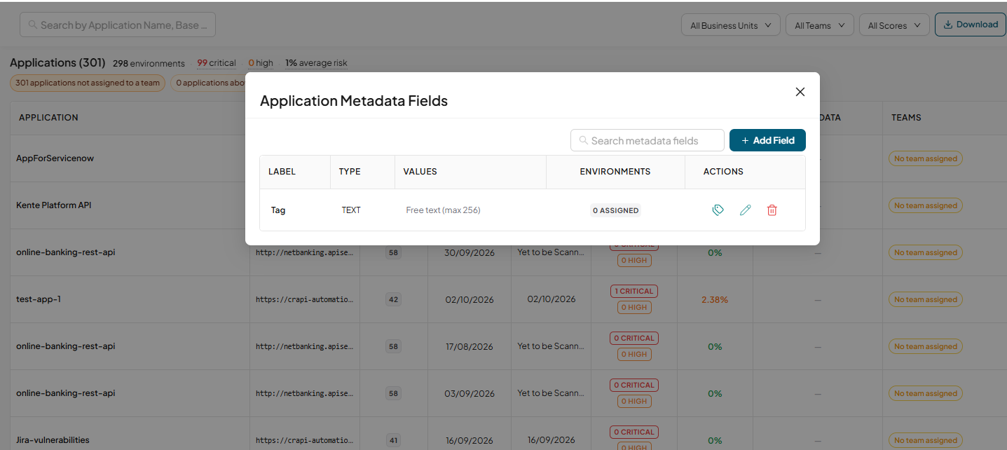 Manage fields