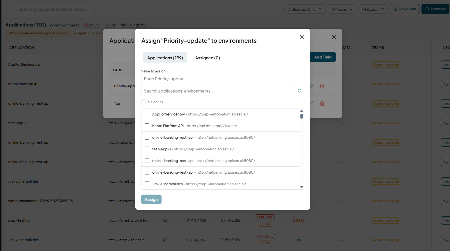 Manage fields