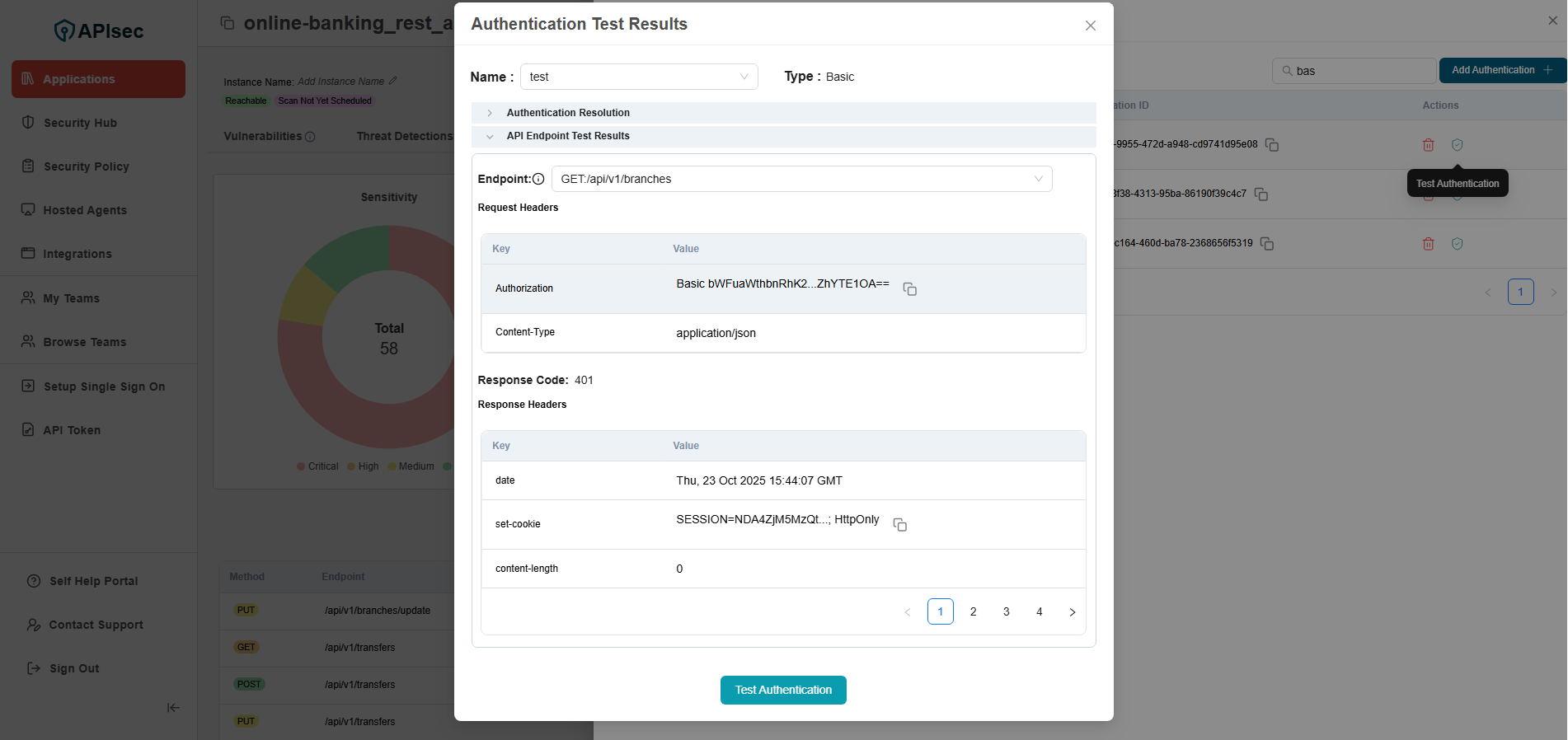 Check API Key aut is in Table