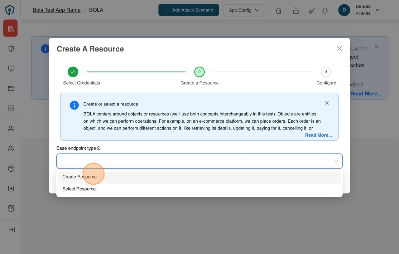 select base endpoint type