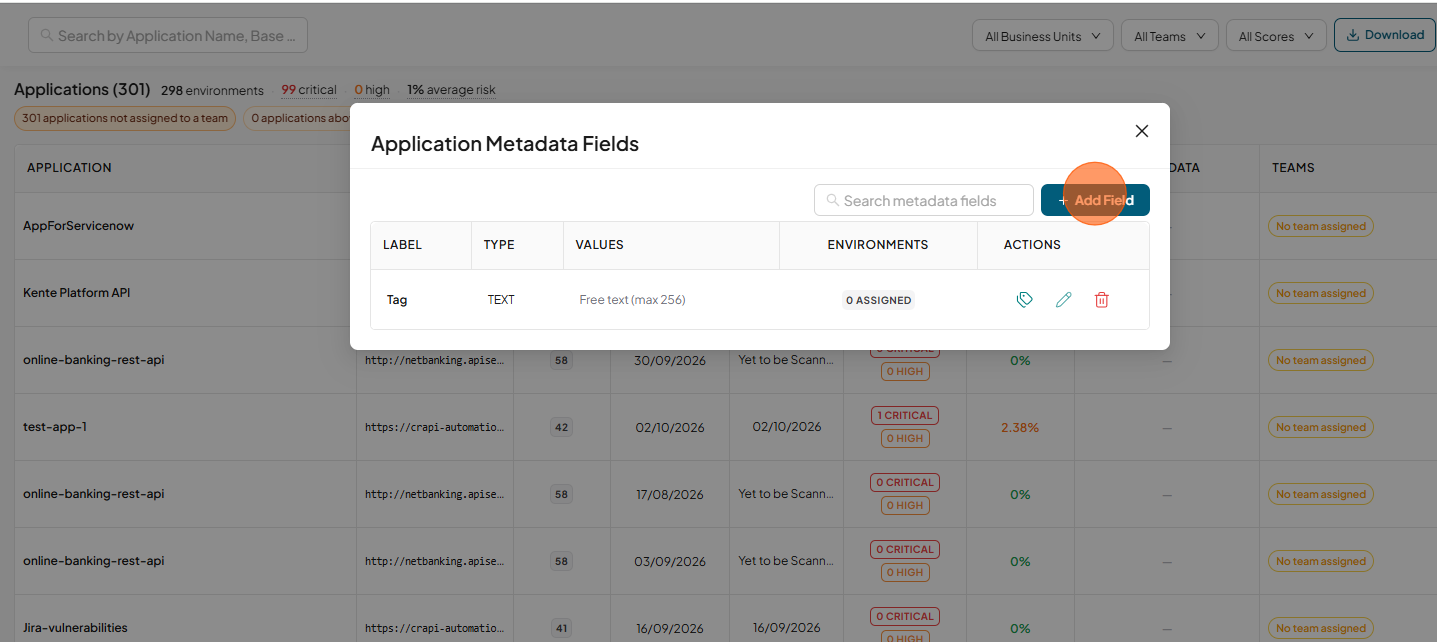 Manage fields