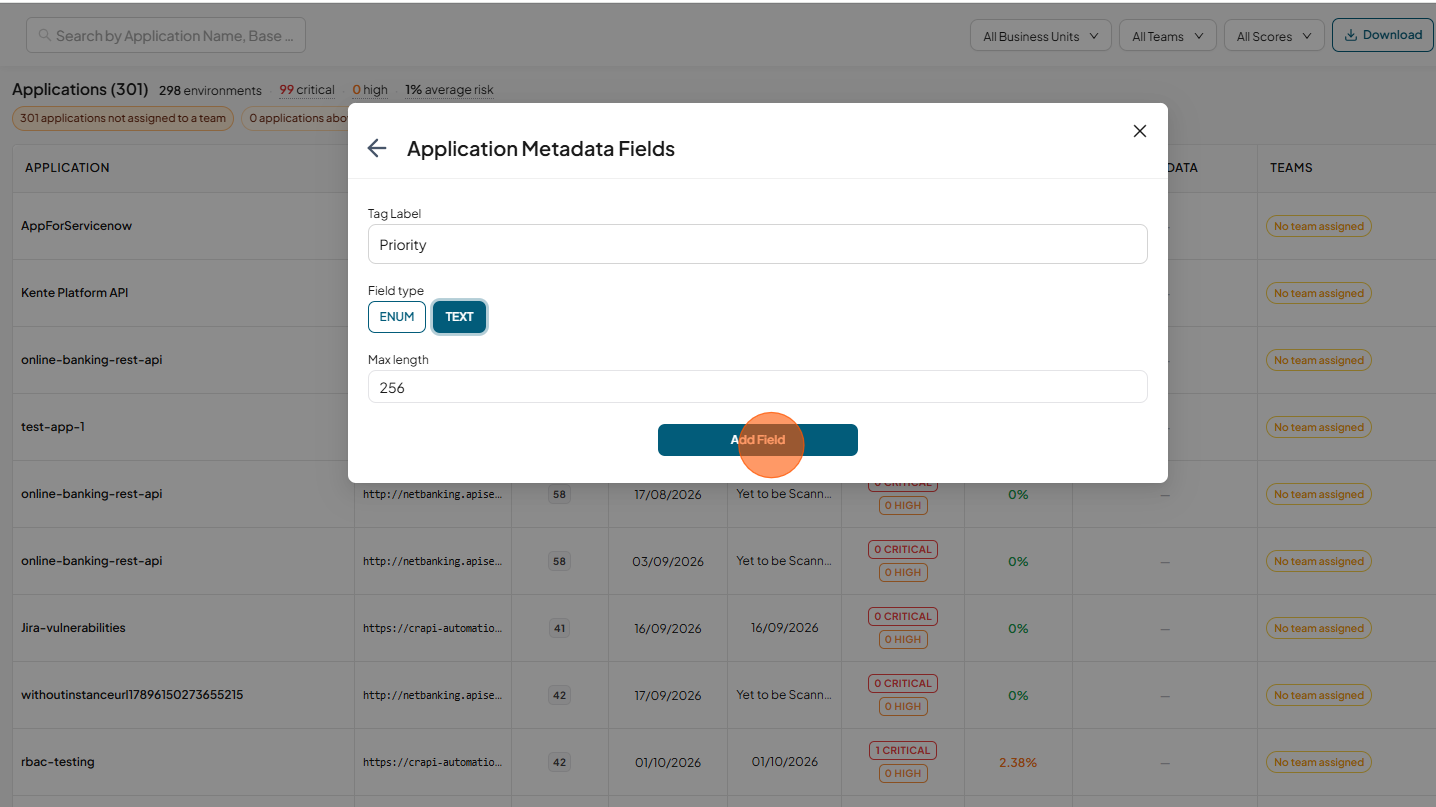 Manage fields