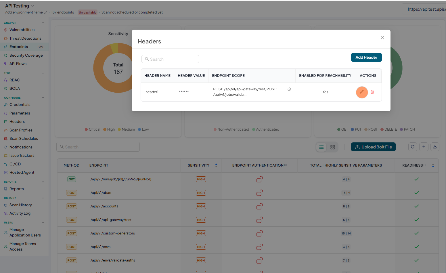 Manage headers