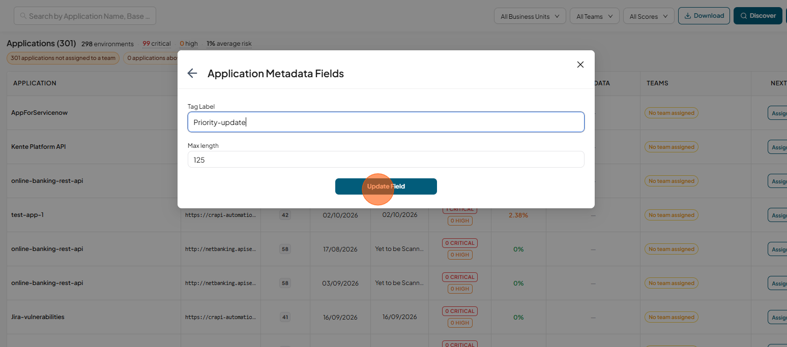 Manage fields