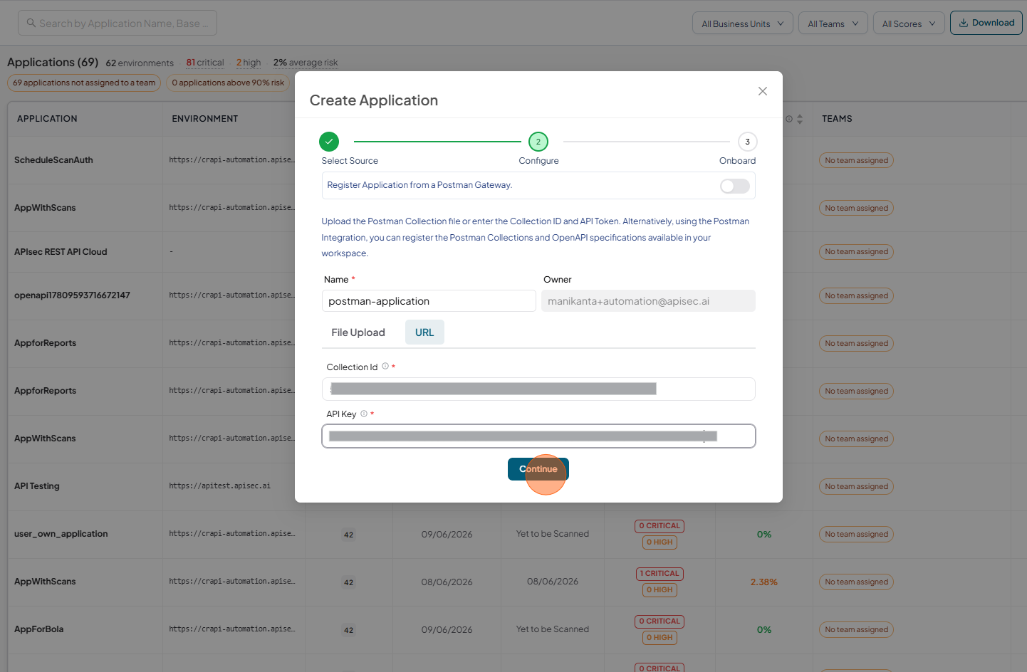 Choose the Postman Gateway