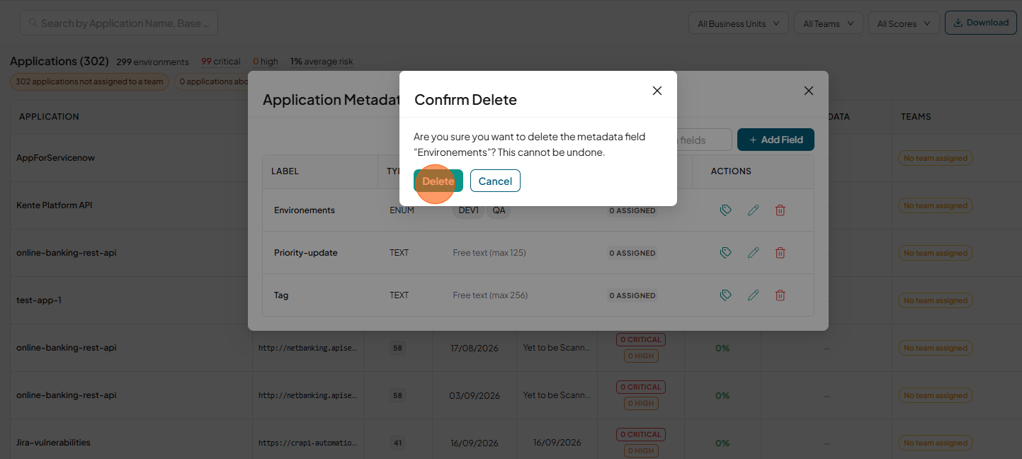 Manage fields