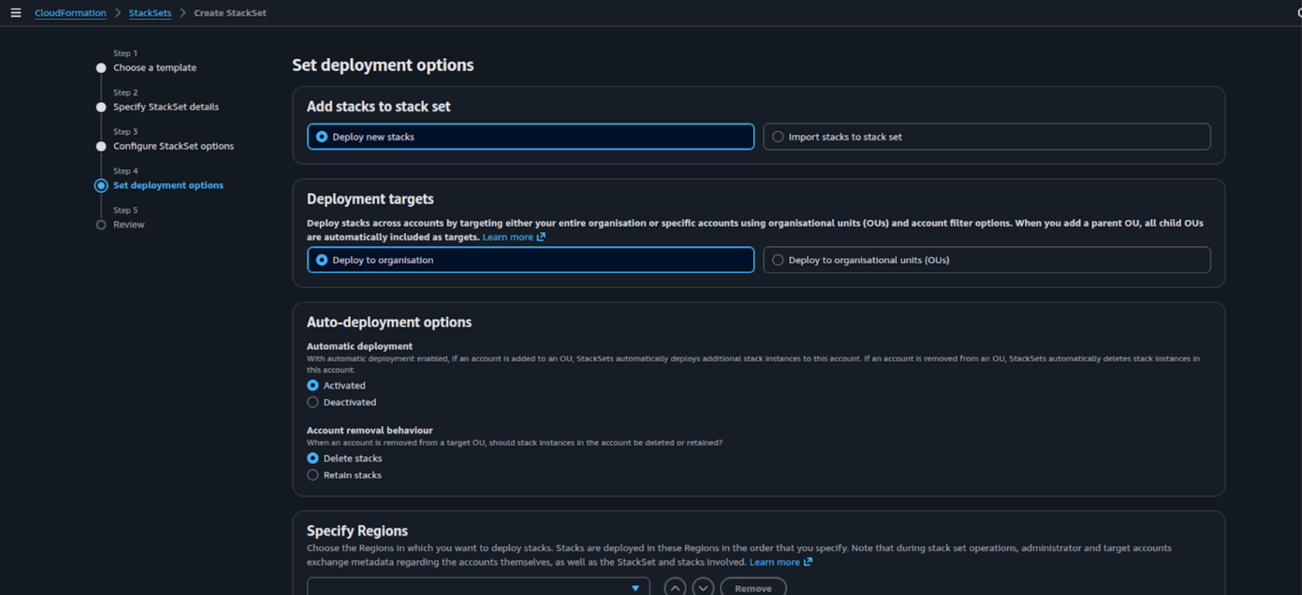 CRA Set Deployment Options