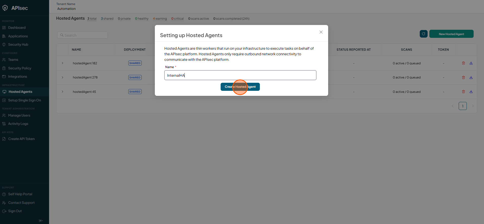 Create Hosted Agent