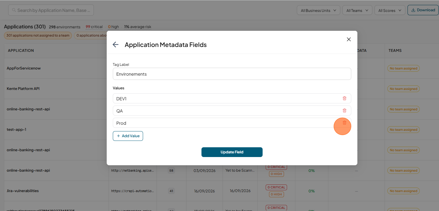 Manage fields