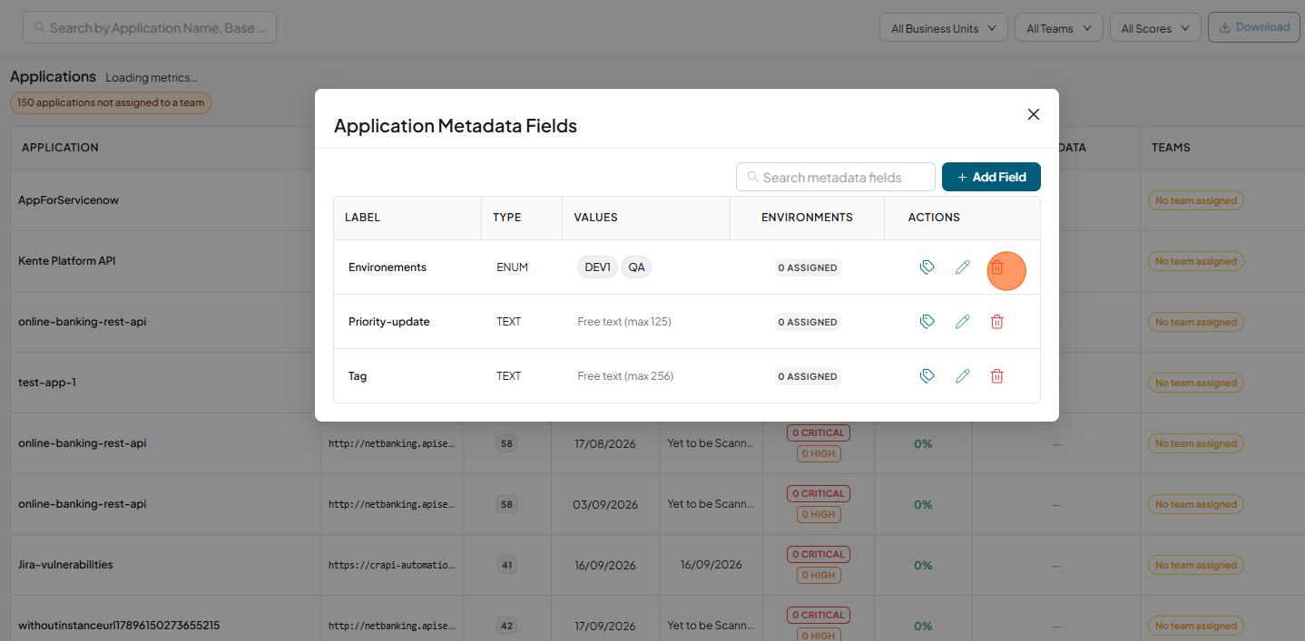 Manage fields