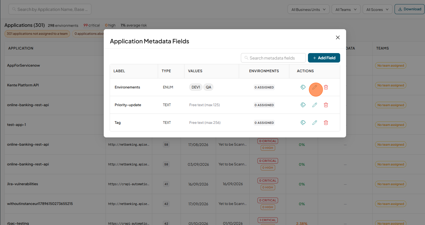 Manage fields