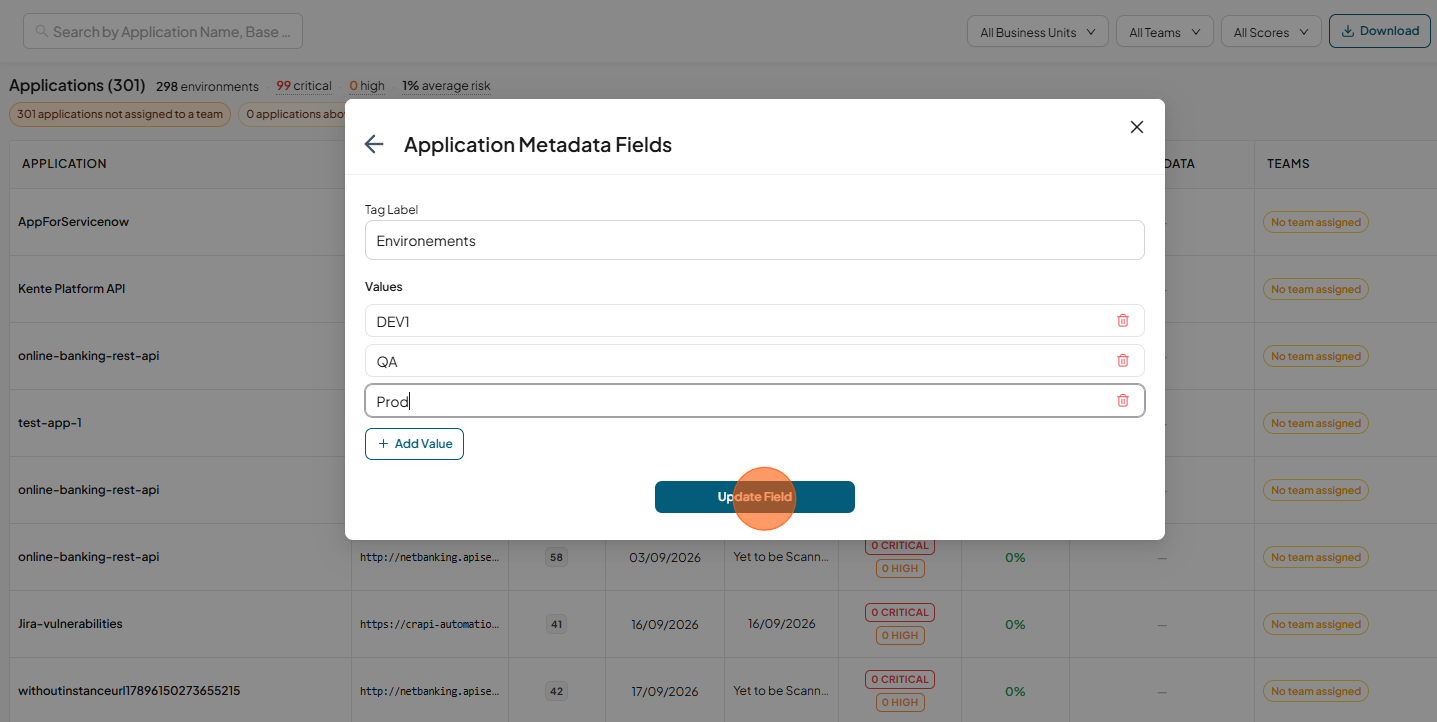 Manage fields