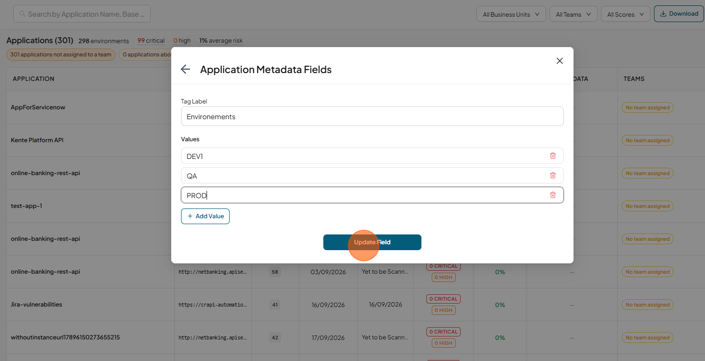 Manage fields