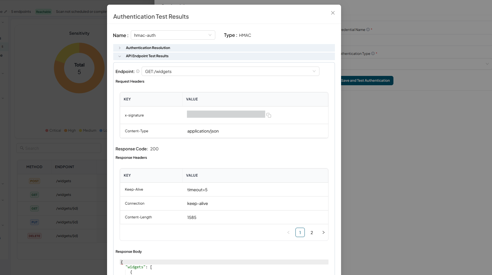 Check API Key aut is in Table