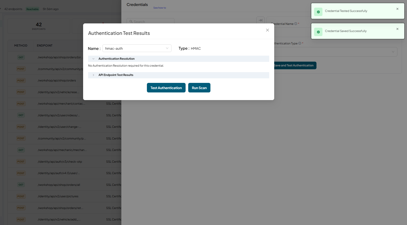 Click on Save Credentials