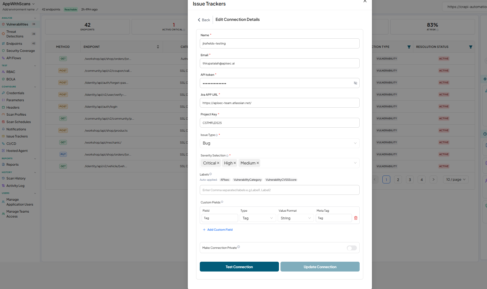 Manage fields