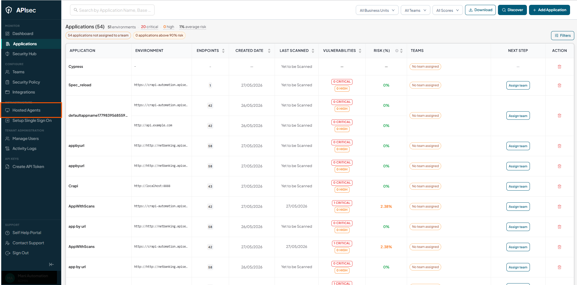 Click on Hosted Agents