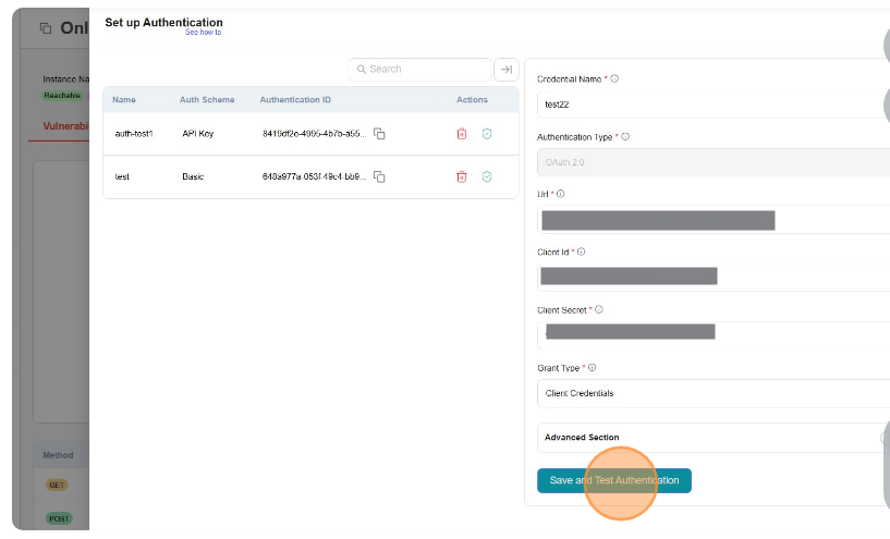 Click on Save Credentials