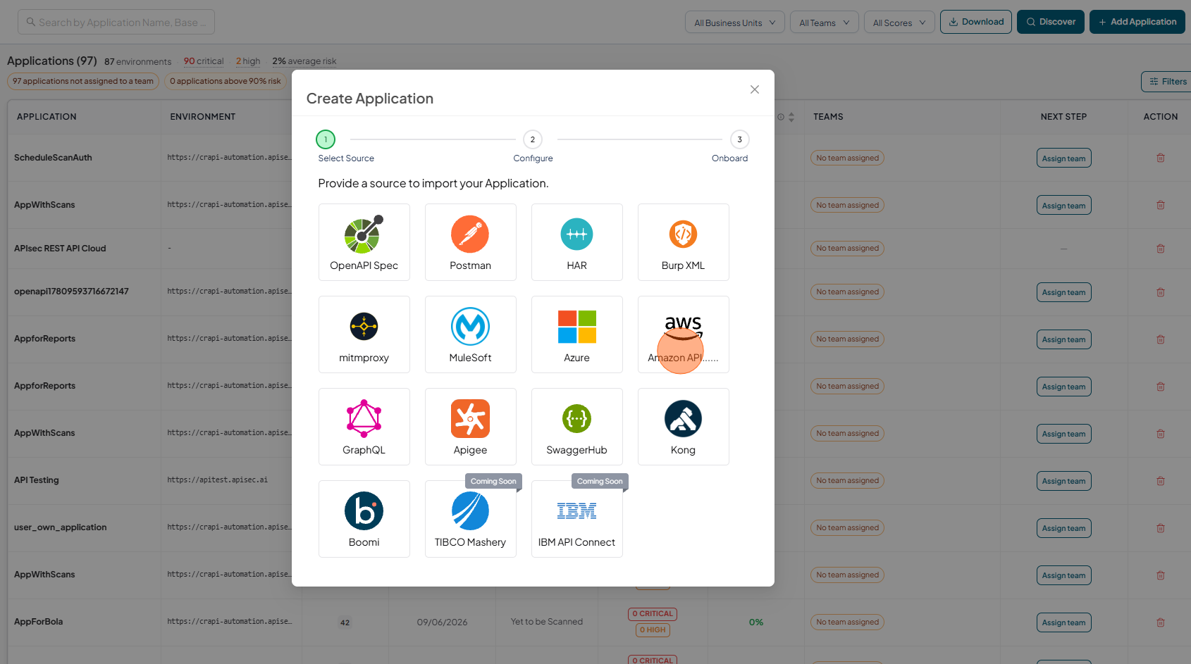 Choose the Amazon API Gateway