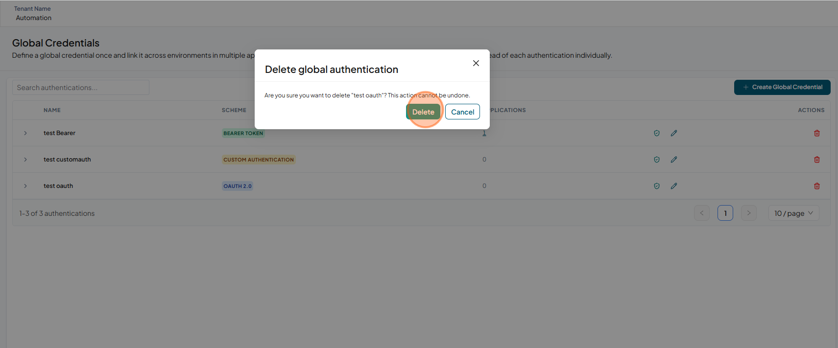 global credentials