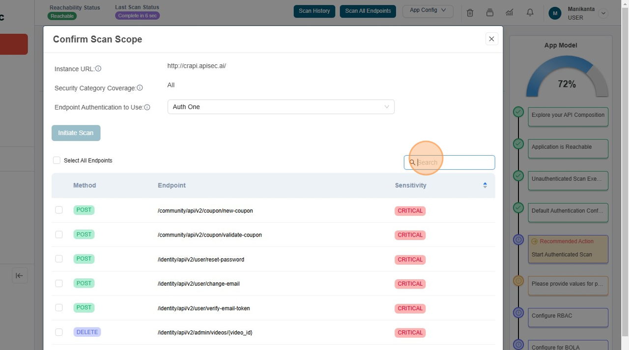 Type Orders in Search input